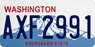 WA license plate AXF2991