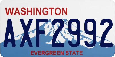 WA license plate AXF2992