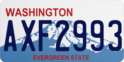 WA license plate AXF2993