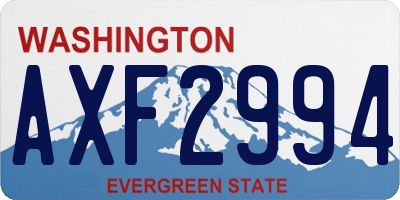 WA license plate AXF2994