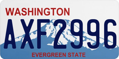 WA license plate AXF2996