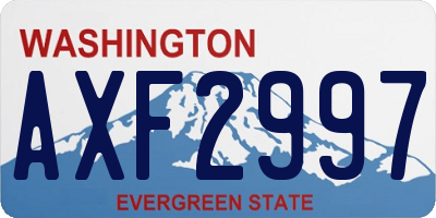 WA license plate AXF2997