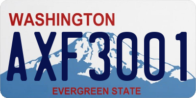 WA license plate AXF3001