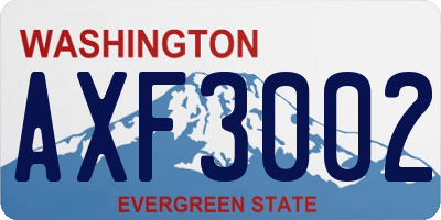 WA license plate AXF3002