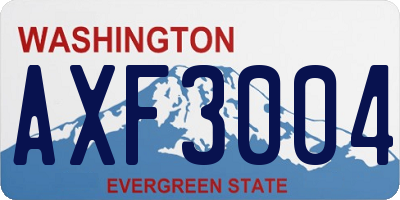 WA license plate AXF3004
