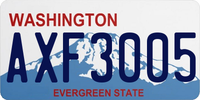 WA license plate AXF3005