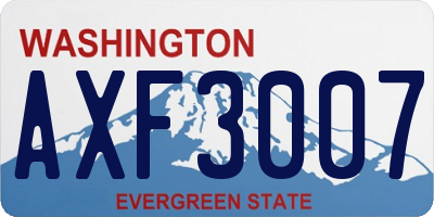 WA license plate AXF3007