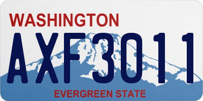 WA license plate AXF3011