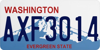 WA license plate AXF3014