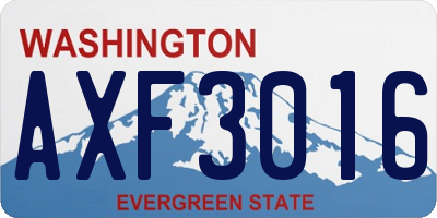 WA license plate AXF3016