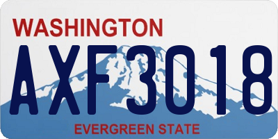 WA license plate AXF3018