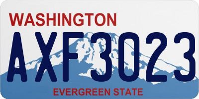 WA license plate AXF3023