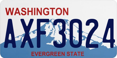 WA license plate AXF3024