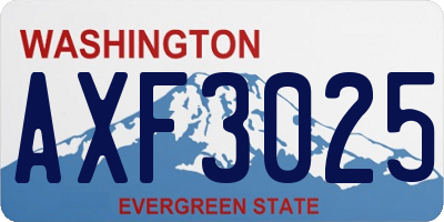 WA license plate AXF3025