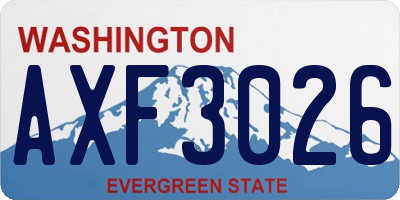 WA license plate AXF3026