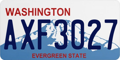 WA license plate AXF3027