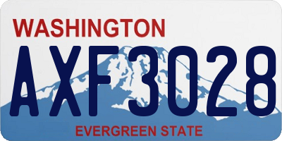 WA license plate AXF3028