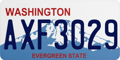 WA license plate AXF3029
