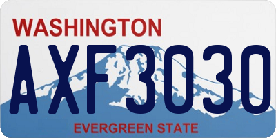 WA license plate AXF3030