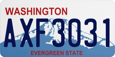 WA license plate AXF3031