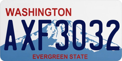 WA license plate AXF3032