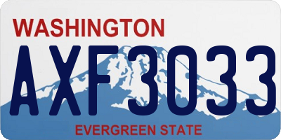 WA license plate AXF3033