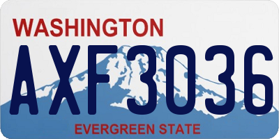 WA license plate AXF3036