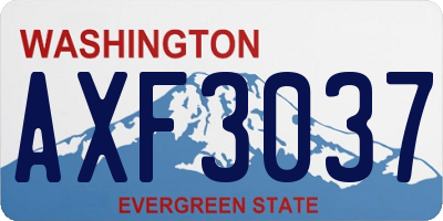 WA license plate AXF3037