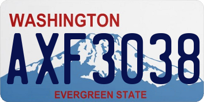 WA license plate AXF3038
