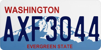 WA license plate AXF3044