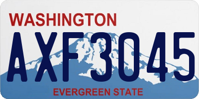 WA license plate AXF3045