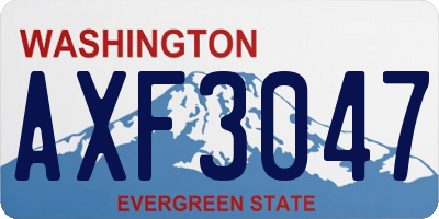 WA license plate AXF3047