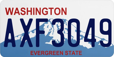 WA license plate AXF3049