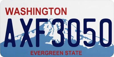 WA license plate AXF3050