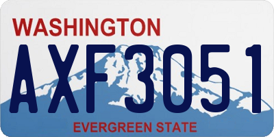 WA license plate AXF3051