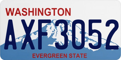 WA license plate AXF3052
