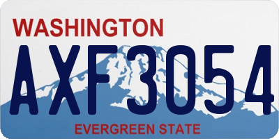 WA license plate AXF3054