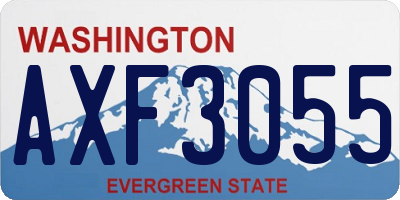 WA license plate AXF3055