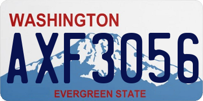 WA license plate AXF3056