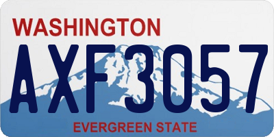 WA license plate AXF3057