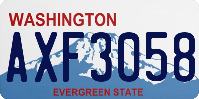WA license plate AXF3058