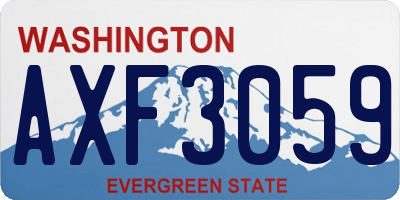 WA license plate AXF3059