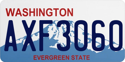 WA license plate AXF3060