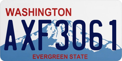 WA license plate AXF3061