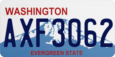 WA license plate AXF3062