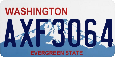 WA license plate AXF3064
