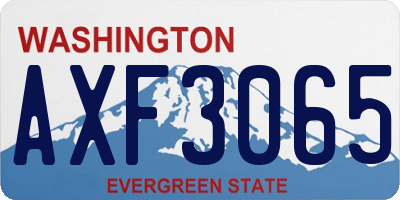 WA license plate AXF3065