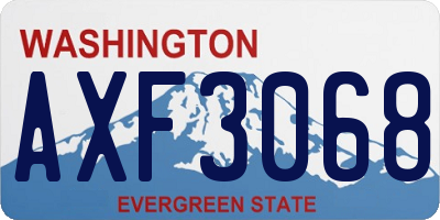 WA license plate AXF3068