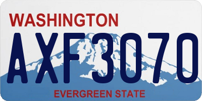 WA license plate AXF3070