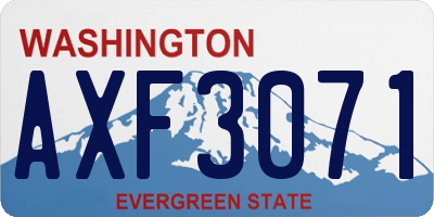 WA license plate AXF3071